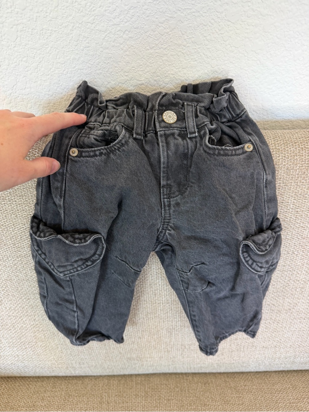 GAP Black Washed Cargo Jeans for Kids